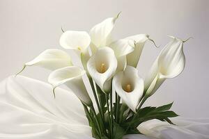 AI generated White wedding nature lily beauty blossom plant flower flora calla. AI Generated photo