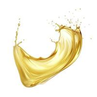 AI generated Golden Oil or Cosmetic essence splash isolated on white background, 3d illustration. AI Generated photo