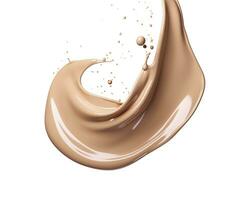 AI generated Liquid foundation splash element, fluid cosmetic cream 3d rendering. AI Generated photo