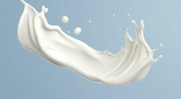 AI generated White milk splash isolated on background, liquid or Yogurt splash,  3d illustration. Generative AI photo