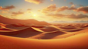AI generated Desert with magical sands and dunes as inspiration for exotic adventures in dry climates.  AI Generated. photo