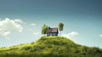 AI generated Green and environmentally friendly housing concept. AI Generated photo