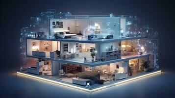 AI generated A Glimpse into the Connected Smart Home of Tomorrow. AI Generated photo