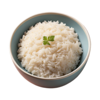 ai gerado tigela do branco arroz isolado em transparente fundo png