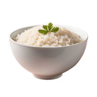 ai gerado tigela do branco arroz isolado em transparente fundo png