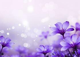 AI generated Abstract spring background with purple flowers. AI Generated photo