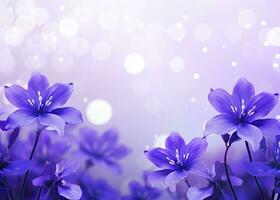 AI generated Abstract spring background with purple flowers. AI Generated photo