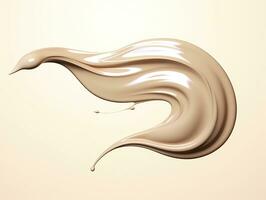 AI generated Liquid foundation splash element, fluid cosmetic cream 3d rendering. AI Generated photo