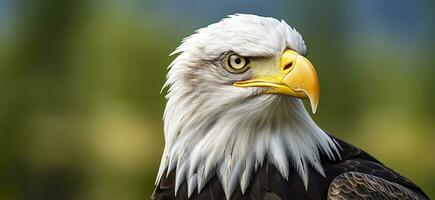 AI generated Portrait of an american bald eagle, wildlife. Generative AI photo