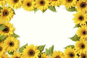 AI generated Sunflower Background with copy shape. AI Generated photo