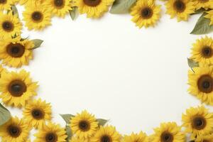 AI generated Sunflower Background with copy shape. AI Generated photo