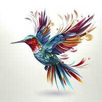 AI generated Hummingbird clipart on white background. AI Generated photo