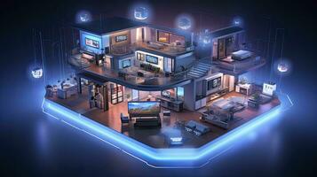 AI generated A Glimpse into the Connected Smart Home of Tomorrow. AI Generated photo