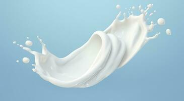 AI generated White milk splash isolated on background, liquid or Yogurt splash,  3d illustration. Generative AI photo