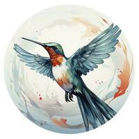 AI generated Hummingbird clipart on white background. AI Generated photo