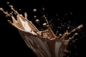 AI generated splash of chocolate or Cocoa. Generative AI photo