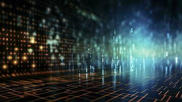 AI generated An abstract digital background with binary code and AI algorithms running in the background. AI Generated photo