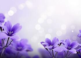AI generated Abstract spring background with purple flowers. AI Generated photo