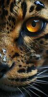 AI generated Leopard macro photography. AI Generated photo