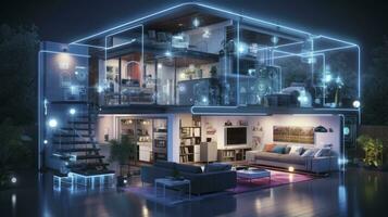 AI generated A Glimpse into the Connected Smart Home of Tomorrow. AI Generated photo