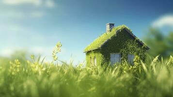 AI generated Green and environmentally friendly housing concept. AI Generated photo