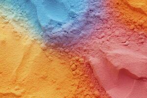 AI generated Close up of multi coloured sand background. AI Generated. photo