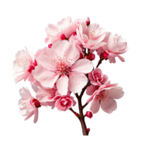 AI generated Blooming cherry blossoms isolated on transparent background png