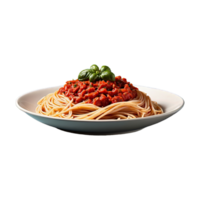 ai gegenereerd heerlijk spaghetti met pittig tomaat saus geïsoleerd Aan transparant achtergrond png