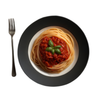 ai généré chaud spaghetti avec épicé tomate sauce isolé sur transparent Contexte png