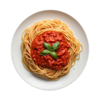 ai generato spaghetti con speziato pomodoro salsa isolato su trasparente sfondo png