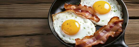 ai generado frito huevos y tocino. ai generado foto