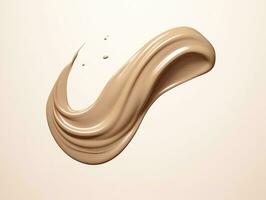 AI generated Liquid foundation splash element, fluid cosmetic cream 3d rendering. AI Generated photo