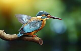 ai generado el común martín pescador humedales pájaro de colores plumas desde diferente aves. generativo ai foto