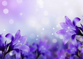 AI generated Abstract spring background with purple flowers. AI Generated photo