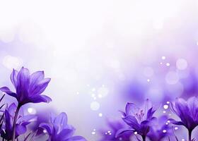 AI generated Abstract spring background with purple flowers. AI Generated photo