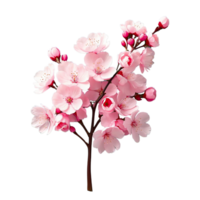 AI generated Blooming cherry blossoms isolated on transparent background png