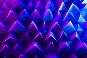 AI generated Purple Gradient Abstract Illustration. 3D triangle Background. Computer Art Design Template. AI Generative photo