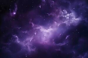 AI generated Purple Galaxy space stars in Outer Space. AI Generated photo