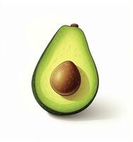 AI generated Avocado on white background. AI Generated photo