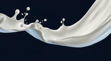 AI generated White milk splash isolated on background, liquid or Yogurt splash,  3d illustration. Generative AI photo