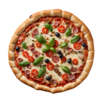 ai generiert Belag auf Pizza Gebäck isoliert auf transparent Hintergrund png
