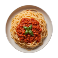 ai gegenereerd spaghetti met pittig tomaat saus geïsoleerd Aan transparant achtergrond png