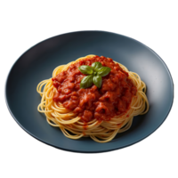 AI generated hot spaghetti with Spicy tomato sauce isolated on transparent background png