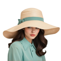 AI generated Vintage hat women isolated on transparent background png