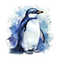 AI generated Watercolor Penguin for T-shirt design.  AI Generated photo