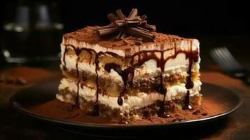 AI generated dessert layered tiramisu food photo