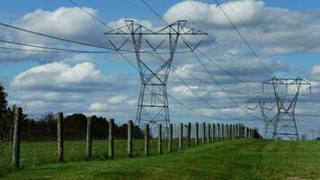 The power electrical tower view in the field photo