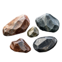 AI generated stones depicted isolated on transparent background png