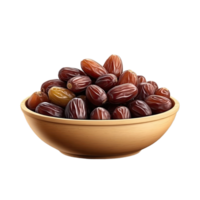 AI generated dates fruits bowl isolated on transparent background png