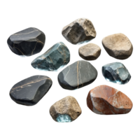 AI generated stones depicted isolated on transparent background png